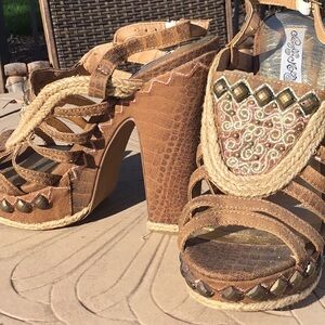 strappy boho heels